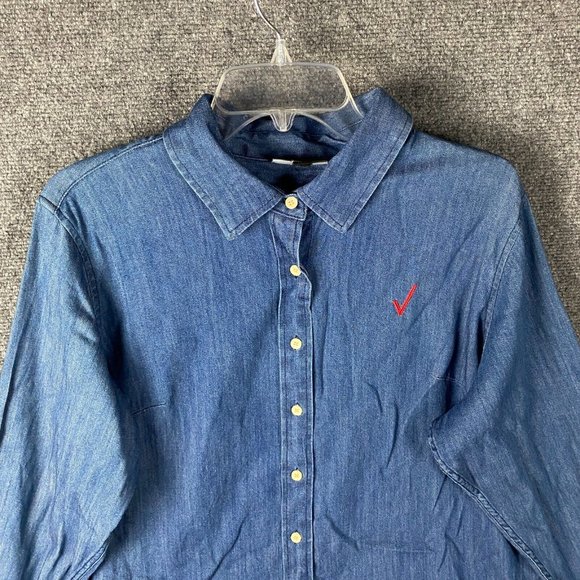 Doc & Amelia Button Up Top Women's 2XW Long Sleeve Cotton Adults - Picture 2 of 7